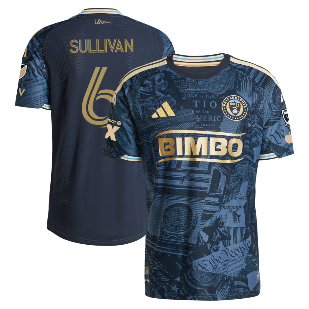 Men's Philadelphia Union Cavan Sullivan Navy 2026 1776 Kit On-Field Authentic Patch Jersey