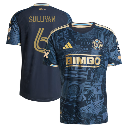 Men's Philadelphia Union Cavan Sullivan Navy 2026 1776 Kit On-Field Authentic Patch Jersey