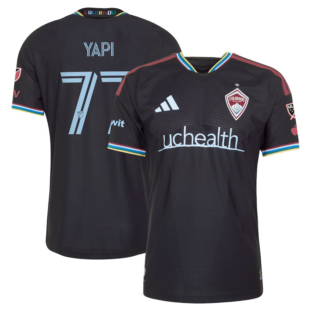 Men's Colorado Rapids Darren Yapi Black 2026 Colorful Colorado On-Field Authentic Patch Jersey