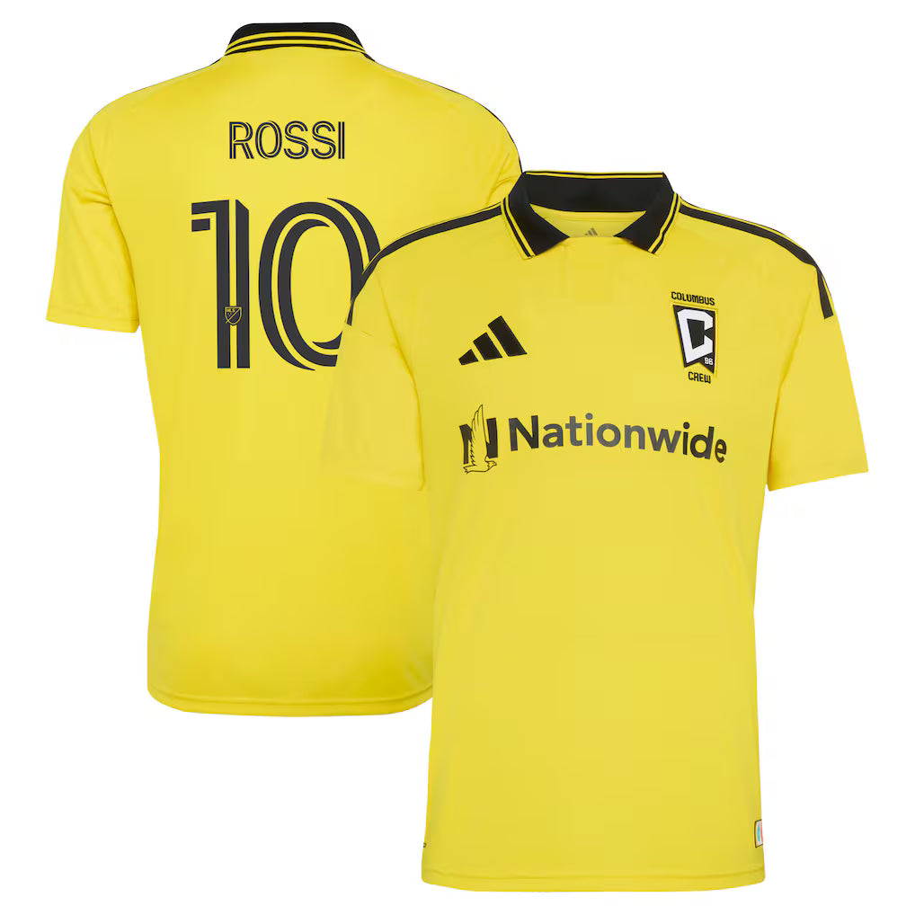 Men's Columbus Crew Diego Rossi Yellow 2026 The Crafted for Excellence Kit Replica Jersey