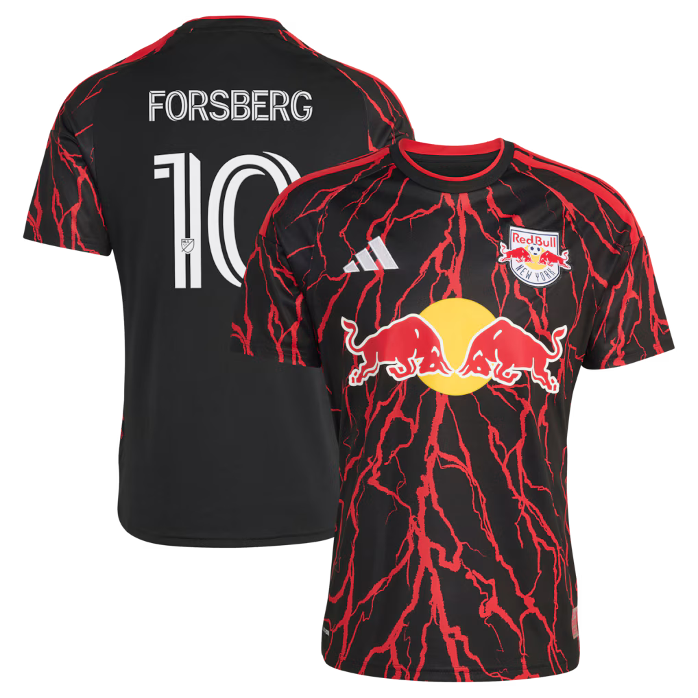Men's New York Red Bulls Emil Forsberg Black 2026 The Rooted Kit Replica Jersey