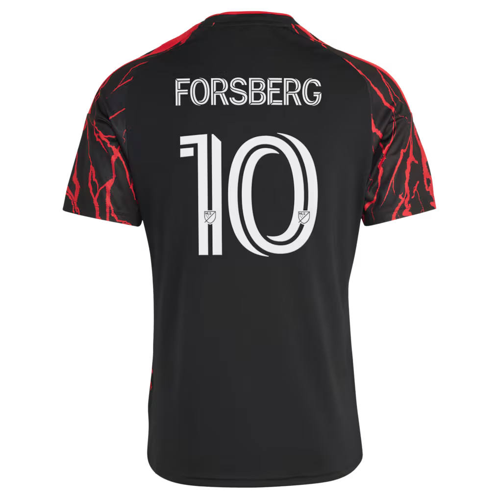Men's New York Red Bulls Emil Forsberg Black 2026 The Rooted Kit Replica Jersey