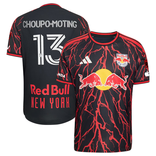 Men's New York Red Bulls Eric Maxim Choupo-Moting Black 2026 The Rooted Kit On-Field Authentic Patch Jersey