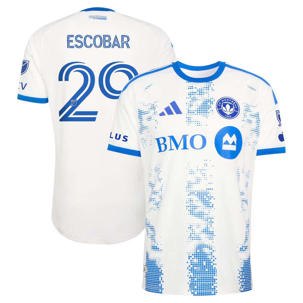 Men's CF Montreal Franco Escobar White 2026 The Procure Jersey On-Field Authentic Patch Jersey