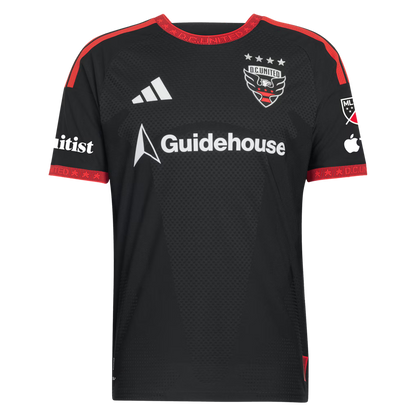Men's D.C. United Gabriel Pirani Black 2026 Black-and-Red Kit On-Field Authentic Patch Jersey