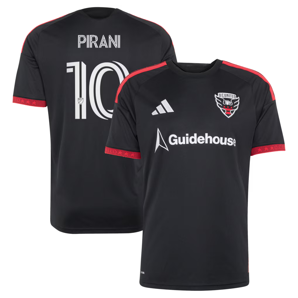 Men's D.C. United Gabriel Pirani Black 2026 Black-and-Red Kit Replica Jersey