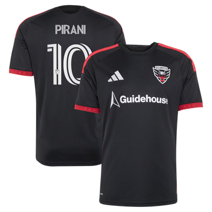 Men's D.C. United Gabriel Pirani Black 2026 Black-and-Red Kit Replica Jersey