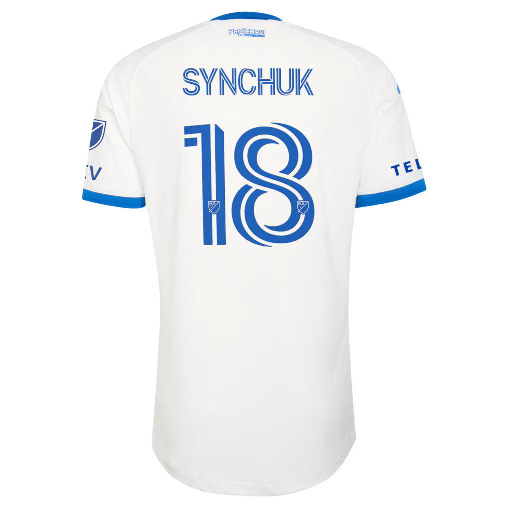 Men's CF Montreal Hennadii Synchuk White 2026 The Procure Jersey On-Field Authentic Patch Jersey