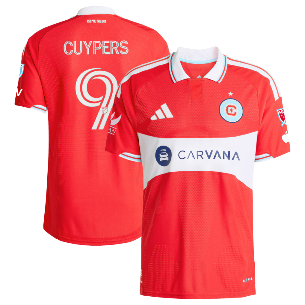 Men's Chicago Fire Hugo Cuypers Red 2026 Forever Red On-Field Authentic Patch Jersey