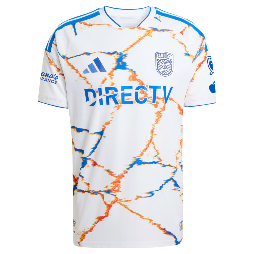 Men's San Diego FC Jeppe Tverskov White 2026 Unprecedented Unity Kit On-Field Authentic Patch Jersey
