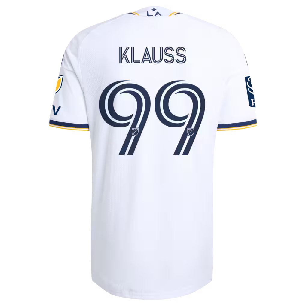 Men's LA Galaxy João Klauss White 2026 The VeloCITY Kit On-Field Authentic Patch Jersey