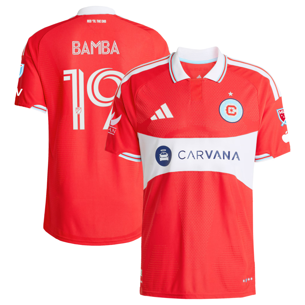 Men's Chicago Fire Jonathan Bamba Red 2026 Forever Red On-Field Authentic Patch Jersey