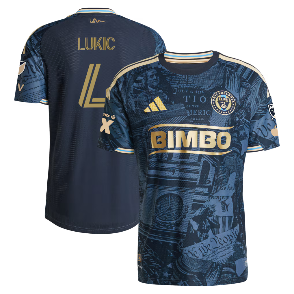 Men's Philadelphia Union Jovan Lukić Navy 2026 1776 Kit On-Field Authentic Patch Jersey