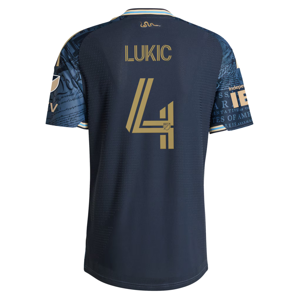 Men's Philadelphia Union Jovan Lukić Navy 2026 1776 Kit On-Field Authentic Patch Jersey