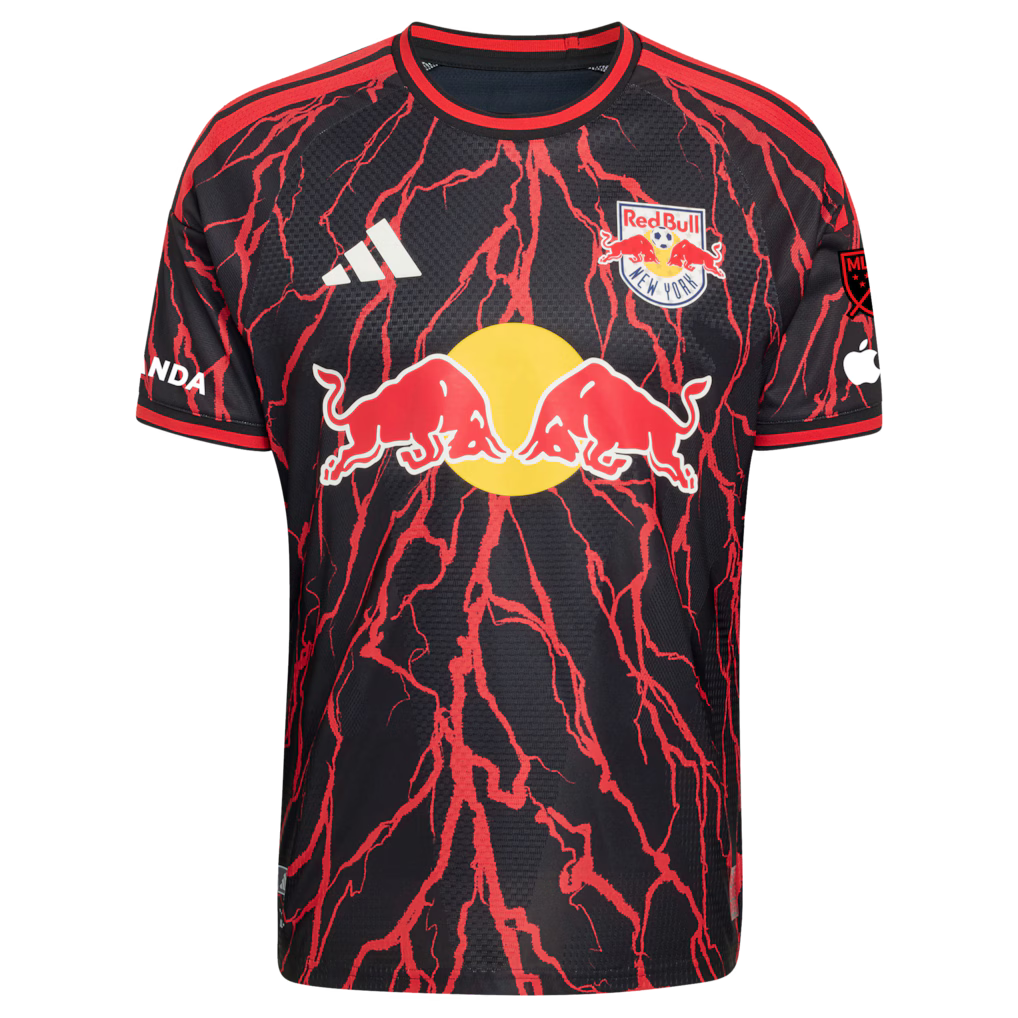 Men's New York Red Bulls Julian Hall Black 2026 The Rooted Kit On-Field Authentic Patch Jersey