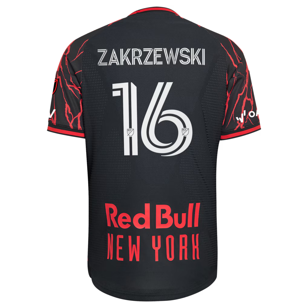 Men's New York Red Bulls Julian Hall Black 2026 The Rooted Kit On-Field Authentic Patch Jersey