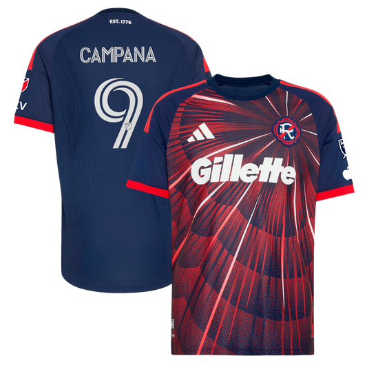 Men's New England Revolution Leonardo Campana Blue 2026 Independence Day On-Field Authentic Patch Jersey