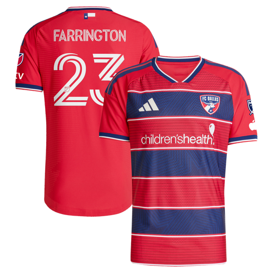 Men's FC Dallas Logan Farrington Red 2026 DNA Kit On-Field Authentic Patch Jersey