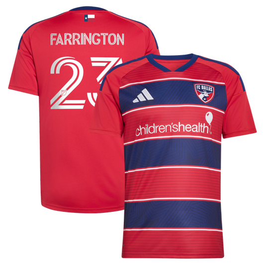 Men's FC Dallas Logan Farrington Red 2026 DNA Kit Replica Jersey