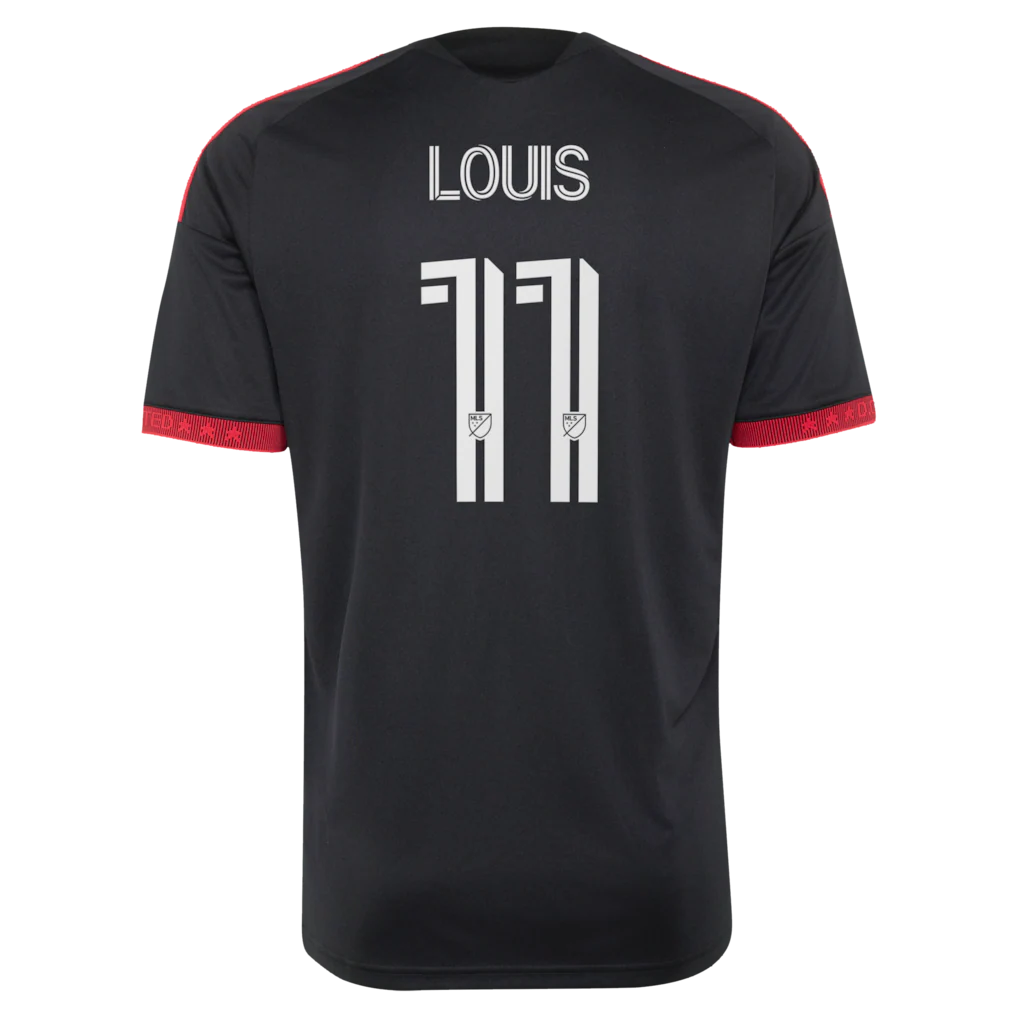 Men's D.C. United Louis Munteanu Black 2026 Black-and-Red Kit Replica Jersey