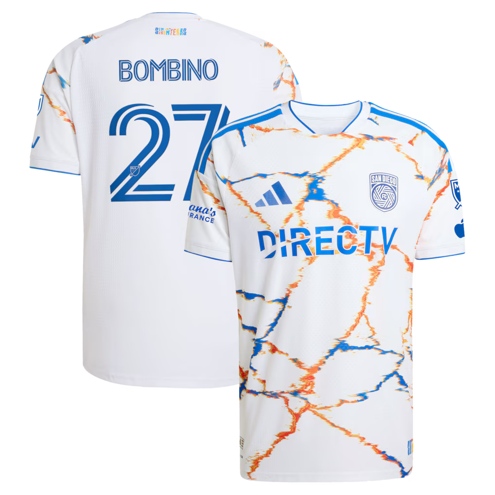 Men's San Diego FC Luca Bombino White 2026 Unprecedented Unity Kit On-Field Authentic Patch Jersey