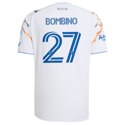 Men's San Diego FC Luca Bombino White 2026 Unprecedented Unity Kit On-Field Authentic Patch Jersey