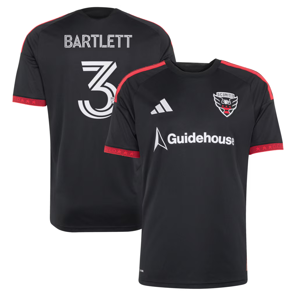 Men's D.C. United Lucas Bartlett 3 Black 2026 Black-and-Red Kit Replica Jersey