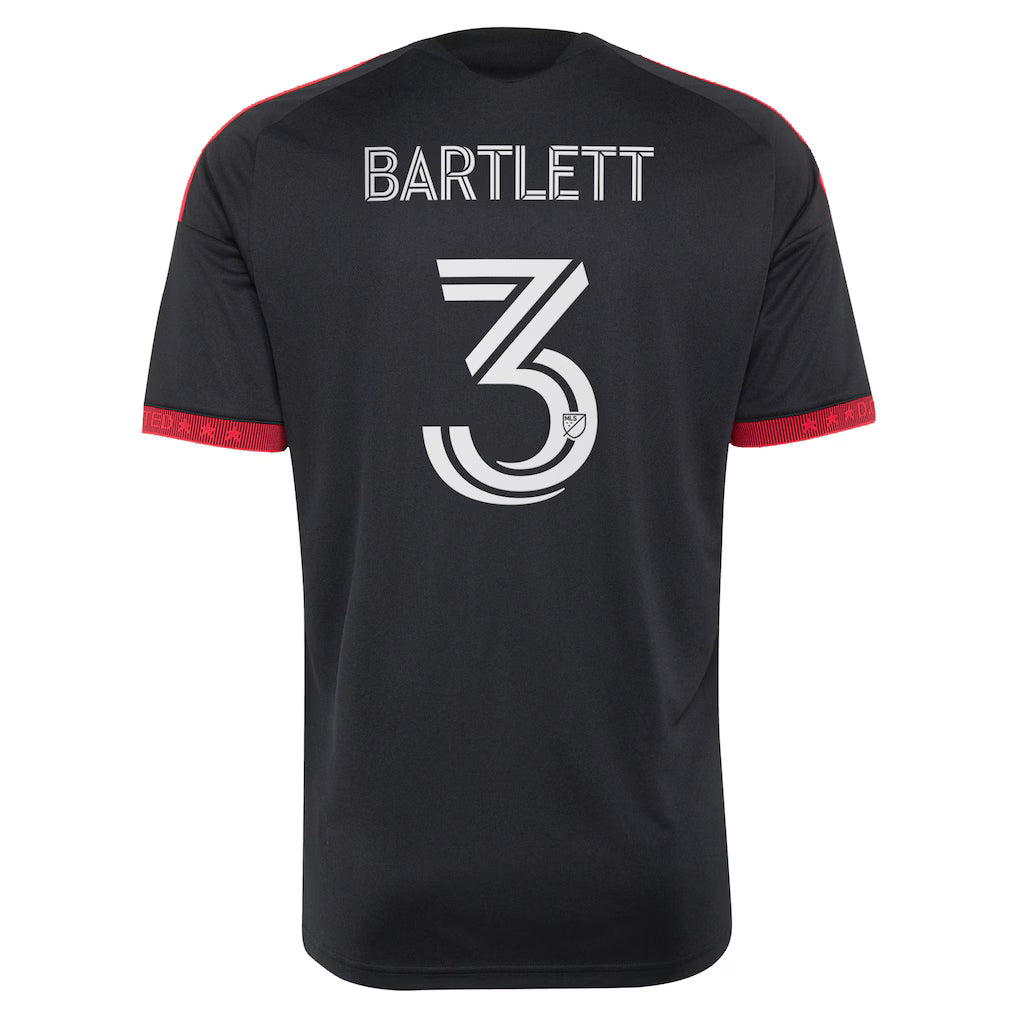 Men's D.C. United Lucas Bartlett 3 Black 2026 Black-and-Red Kit Replica Jersey