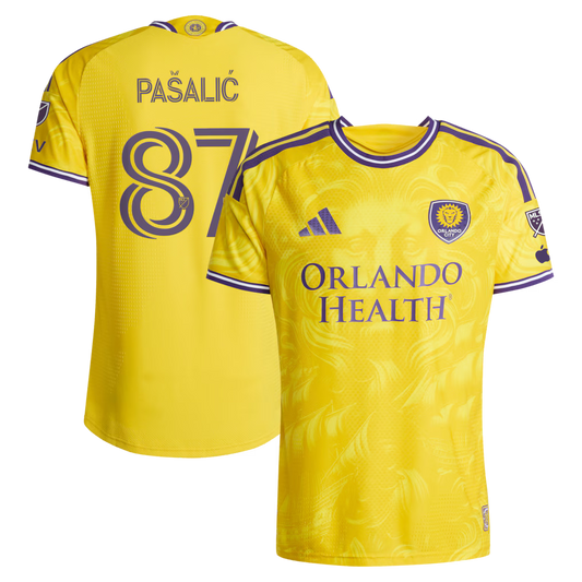 Men's Orlando City SC Marco Pašalić Yellow 2026 Sunken Treasure Kit On-Field Authentic Patch Jersey