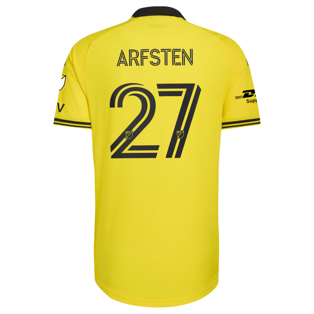 Men's Columbus Crew Maximilian Arfsten Yellow 2026 The Crafted for Excellence Kit On-Field Authentic Patch Jersey