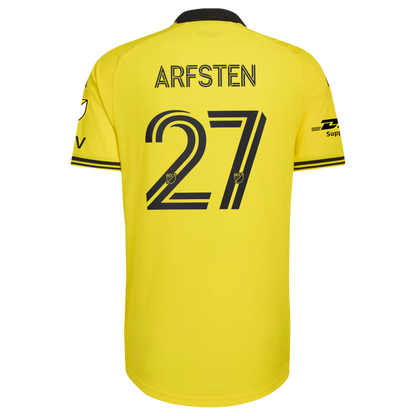 Men's Columbus Crew Maximilian Arfsten Yellow 2026 The Crafted for Excellence Kit On-Field Authentic Patch Jersey