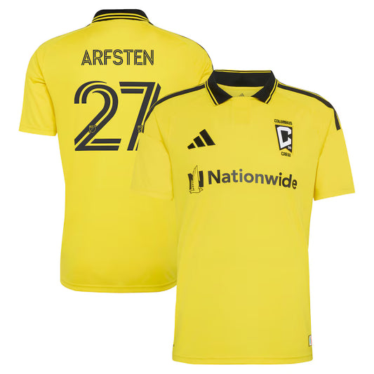 Men's Columbus Crew Maximilian Arfsten Yellow 2026 The Crafted for Excellence Kit Replica Jersey