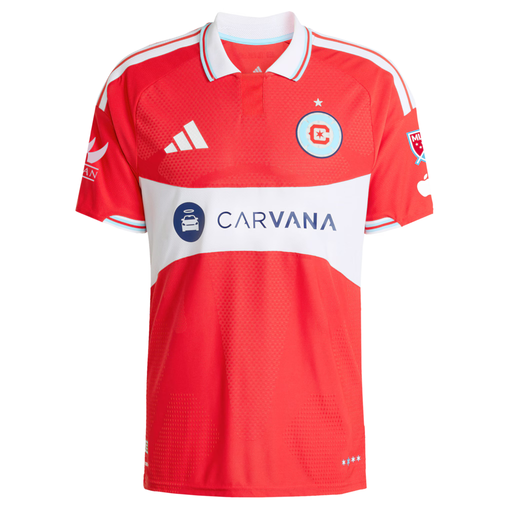 Men's Chicago Fire Mbekezeli Mbokazi Red 2026 Forever Red On-Field Authentic Patch Jersey