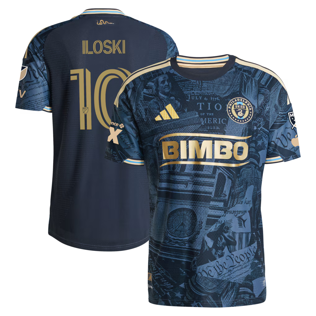 Men's Philadelphia Union Milan Iloski Navy 2026 1776 Kit On-Field Authentic Patch Jersey