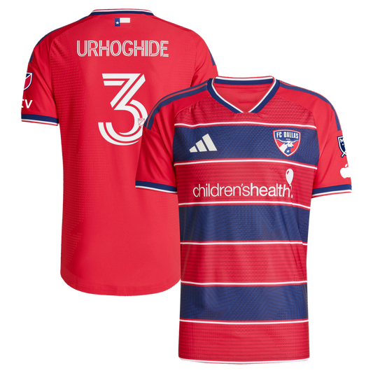 Men's FC Dallas Osaze Urhoghide Red 2026 DNA Kit On-Field Authentic Patch Jersey