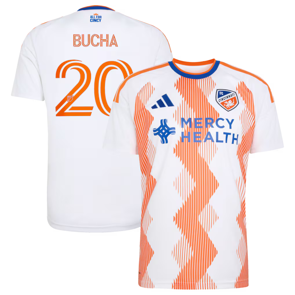 Men's FC Cincinnati Pavel Bucha White 2026 The Seven Hills Kit Replica Jersey