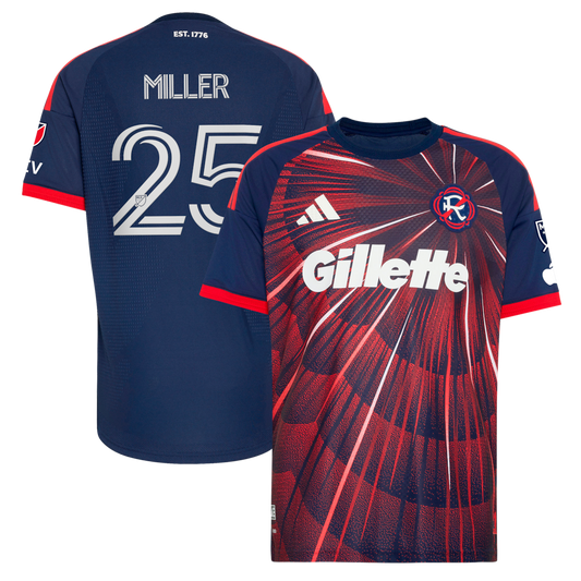 Men's New England Revolution Peyton Miller Blue 2026 Independence Day On-Field Authentic Patch Jersey