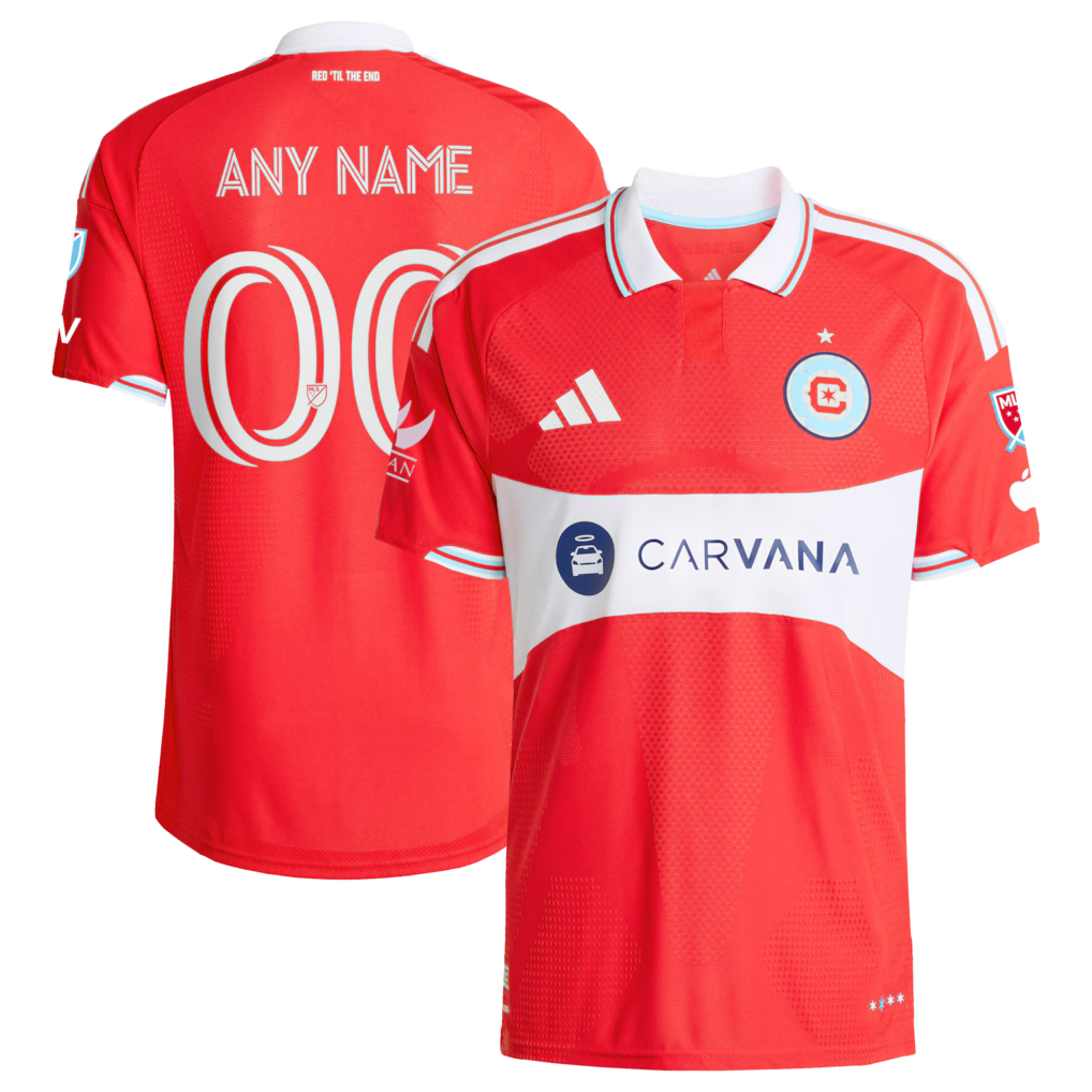 Men's Chicago Fire Red 2026 Forever Red On-Field Authentic Patch Custom Jersey