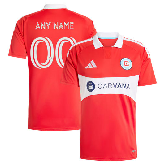Men's Chicago Fire Red 2026 Forever Red Replica Custom Jersey