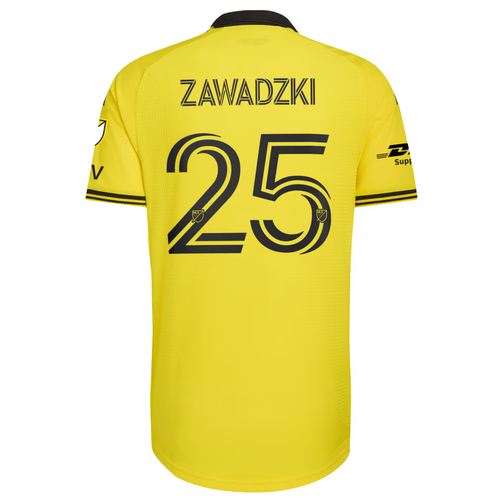 Men's Columbus Crew Sean Zawadzki Yellow 2026 The Crafted for Excellence Kit On-Field Authentic Patch Jersey