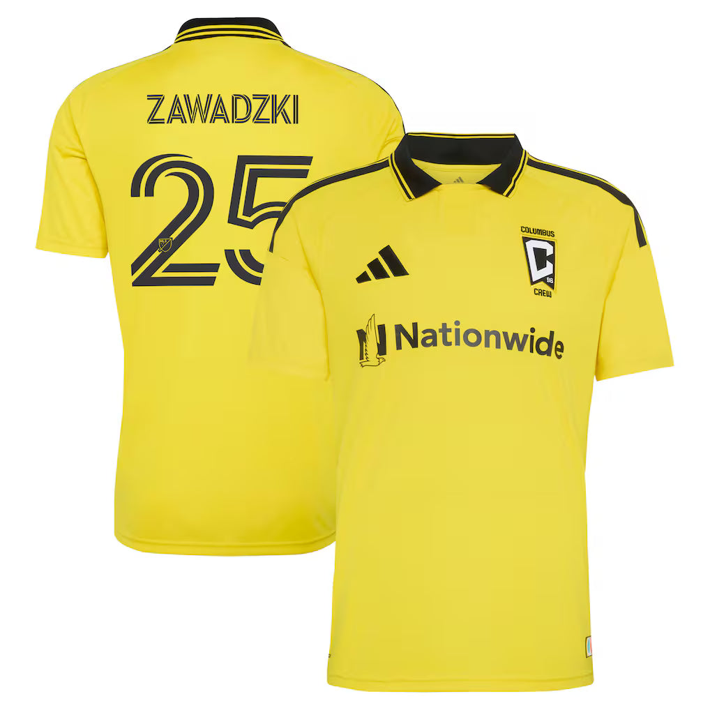 Men's Columbus Crew Sean Zawadzki Yellow 2026 The Crafted for Excellence Kit Replica Jersey
