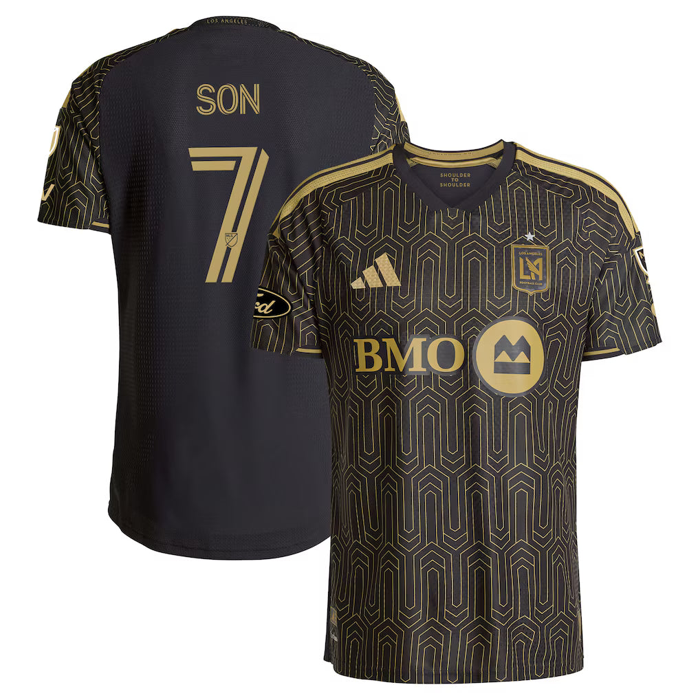 Men's LAFC Son Heung-Min Black 2026 Primary Kit On-Field Authentic Patch Jersey