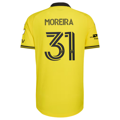 Men's Columbus Crew Steven Moreira Yellow 2026 The Crafted for Excellence Kit On-Field Authentic Patch Jersey