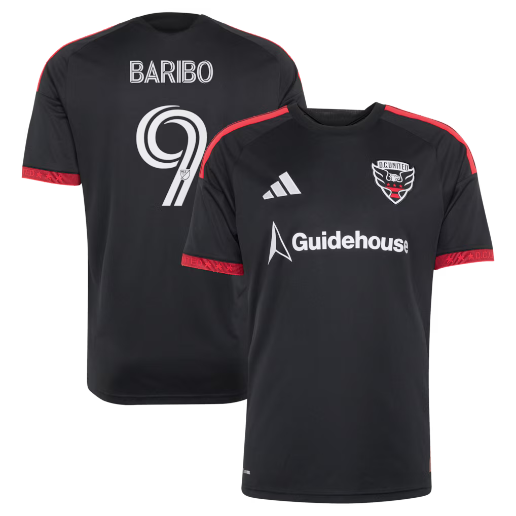 Men's D.C. United Tai Baribo Black 2026 Black-and-Red Kit Replica Jersey