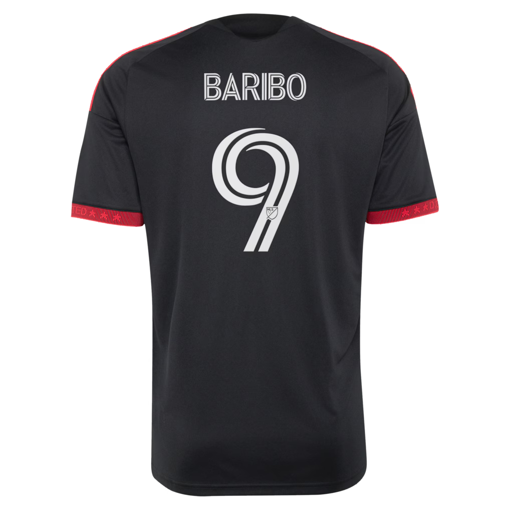 Men's D.C. United Tai Baribo Black 2026 Black-and-Red Kit Replica Jersey