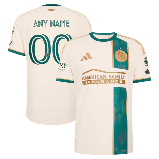 Men's Atlanta United FC Tan 2026 Spirit Of '96 On-Field Authentic Patch Custom Jersey