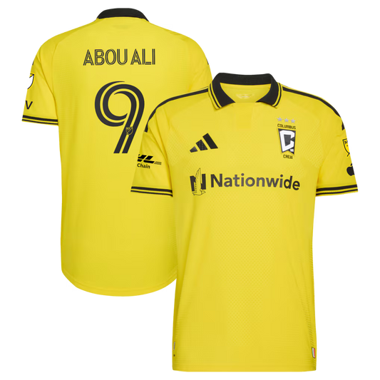 Men's Columbus Crew Wessam Abou Ali Yellow 2026 The Crafted for Excellence Kit On-Field Authentic Patch Jersey