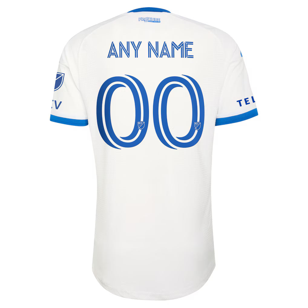 Men's CF Montreal White 2026 The Procure Jersey On-Field Authentic Patch Custom Jersey