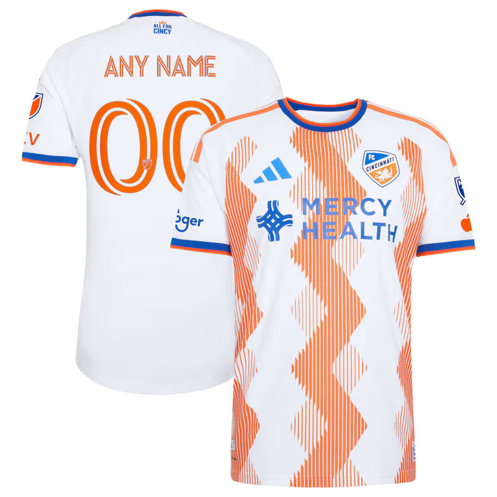 Men's FC Cincinnati White 2026 The Seven Hills Kit On-Field Authentic Patch Custom Jersey