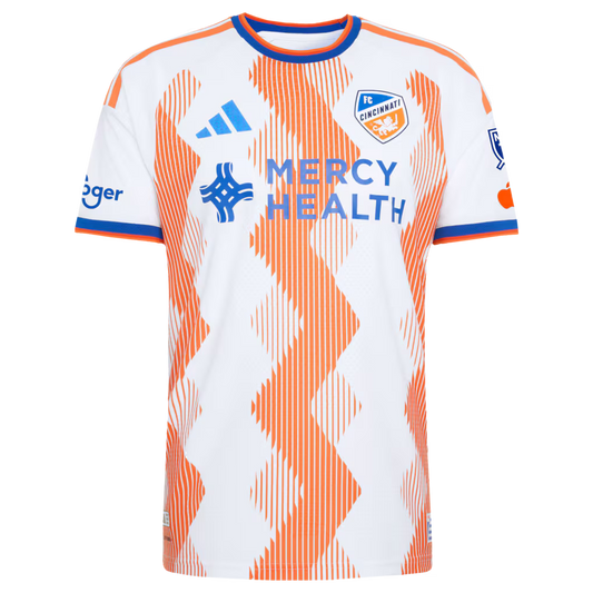 Men's FC Cincinnati White 2026 The Seven Hills Kit On-Field Authentic Patch Custom Jersey